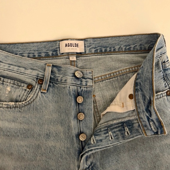 AGOLDE Jamie Distressed Light Blue Jeans - Picture 3 of 9